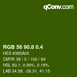 カラーコード: RGB 56 90.8 0.4 | qconv.com
