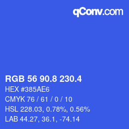 カラーコード: RGB 56 90.8 230.4 | qconv.com