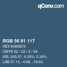 Code couleur: RGB 56 91 117 | qconv.com