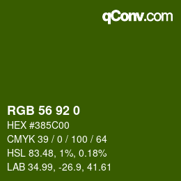 カラーコード: RGB 56 92 0 | qconv.com