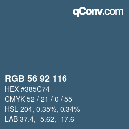 Color code: RGB 56 92 116 | qconv.com