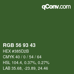 Farbcode: RGB 56 93 43 | qconv.com
