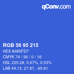 颜色代码: RGB 56 95 215 | qconv.com