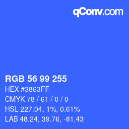 Color code: RGB 56 99 255 | qconv.com