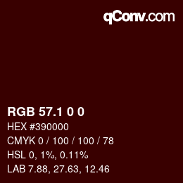 Color code: RGB 57.1 0 0 | qconv.com