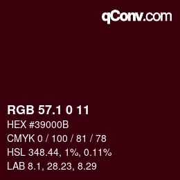 カラーコード: RGB 57.1 0 11 | qconv.com