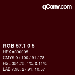 カラーコード: RGB 57.1 0 5 | qconv.com