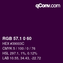 カラーコード: RGB 57.1 0 60 | qconv.com