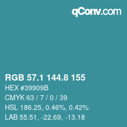 Color code: RGB 57.1 144.8 155 | qconv.com