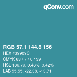 Color code: RGB 57.1 144.8 156 | qconv.com