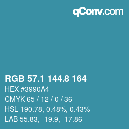 Color code: RGB 57.1 144.8 164 | qconv.com