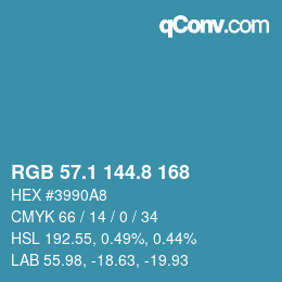 Color code: RGB 57.1 144.8 168 | qconv.com