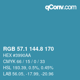 Farbcode: RGB 57.1 144.8 170 | qconv.com