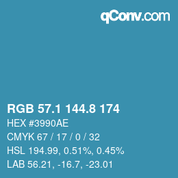 Farbcode: RGB 57.1 144.8 174 | qconv.com