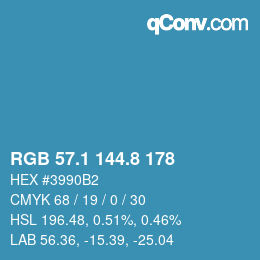 Farbcode: RGB 57.1 144.8 178 | qconv.com