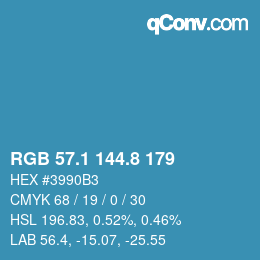Color code: RGB 57.1 144.8 179 | qconv.com