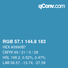 Color code: RGB 57.1 144.8 183 | qconv.com