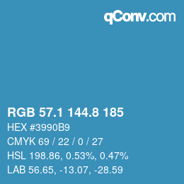 カラーコード: RGB 57.1 144.8 185 | qconv.com