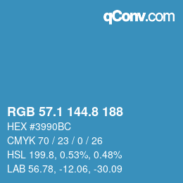 Color code: RGB 57.1 144.8 188 | qconv.com