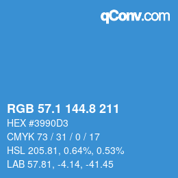 Color code: RGB 57.1 144.8 211 | qconv.com