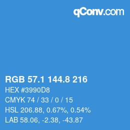 Color code: RGB 57.1 144.8 216 | qconv.com