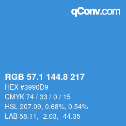 Color code: RGB 57.1 144.8 217 | qconv.com