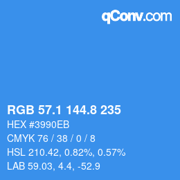 Color code: RGB 57.1 144.8 235 | qconv.com