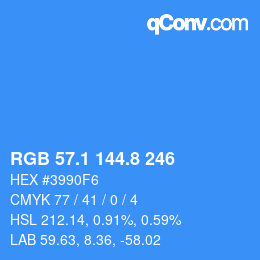 Color code: RGB 57.1 144.8 246 | qconv.com