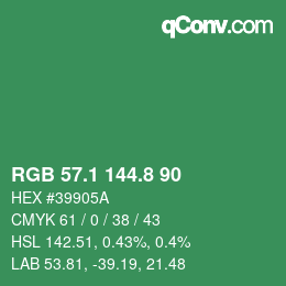 カラーコード: RGB 57.1 144.8 90 | qconv.com
