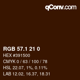 カラーコード: RGB 57.1 21 0 | qconv.com