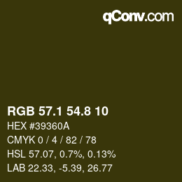 Farbcode: RGB 57.1 54.8 10 | qconv.com