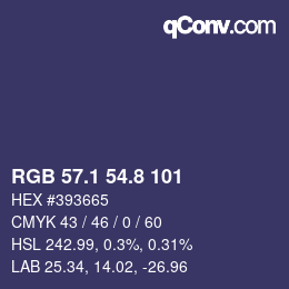 Color code: RGB 57.1 54.8 101 | qconv.com