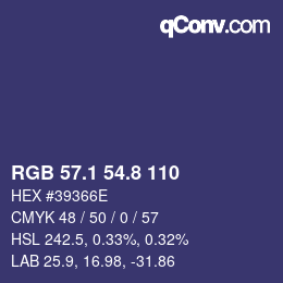 カラーコード: RGB 57.1 54.8 110 | qconv.com