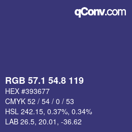 カラーコード: RGB 57.1 54.8 119 | qconv.com