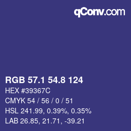 カラーコード: RGB 57.1 54.8 124 | qconv.com