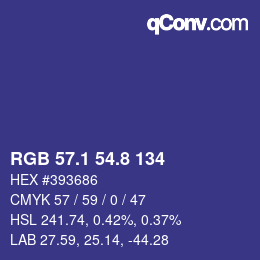 カラーコード: RGB 57.1 54.8 134 | qconv.com