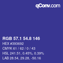 カラーコード: RGB 57.1 54.8 146 | qconv.com