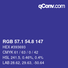カラーコード: RGB 57.1 54.8 147 | qconv.com