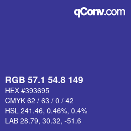 カラーコード: RGB 57.1 54.8 149 | qconv.com