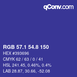 カラーコード: RGB 57.1 54.8 150 | qconv.com