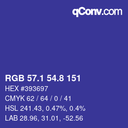 カラーコード: RGB 57.1 54.8 151 | qconv.com