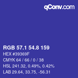 カラーコード: RGB 57.1 54.8 159 | qconv.com