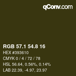 Color code: RGB 57.1 54.8 16 | qconv.com