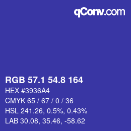 カラーコード: RGB 57.1 54.8 164 | qconv.com