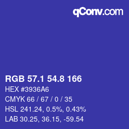 カラーコード: RGB 57.1 54.8 166 | qconv.com
