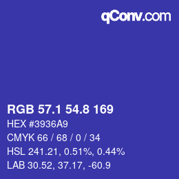 カラーコード: RGB 57.1 54.8 169 | qconv.com