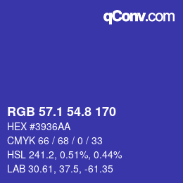 カラーコード: RGB 57.1 54.8 170 | qconv.com