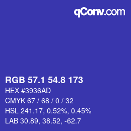 カラーコード: RGB 57.1 54.8 173 | qconv.com