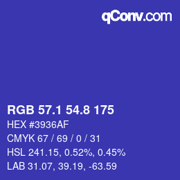 カラーコード: RGB 57.1 54.8 175 | qconv.com