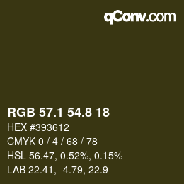 Color code: RGB 57.1 54.8 18 | qconv.com